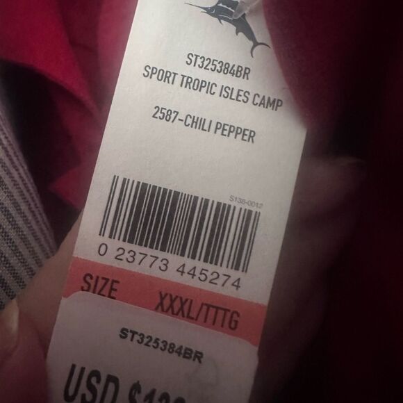 Tommy Bahama 100% Silk Solid Tropic Isle Short Sleeve Camp Collar Woven XXXL - Picture 11 of 11